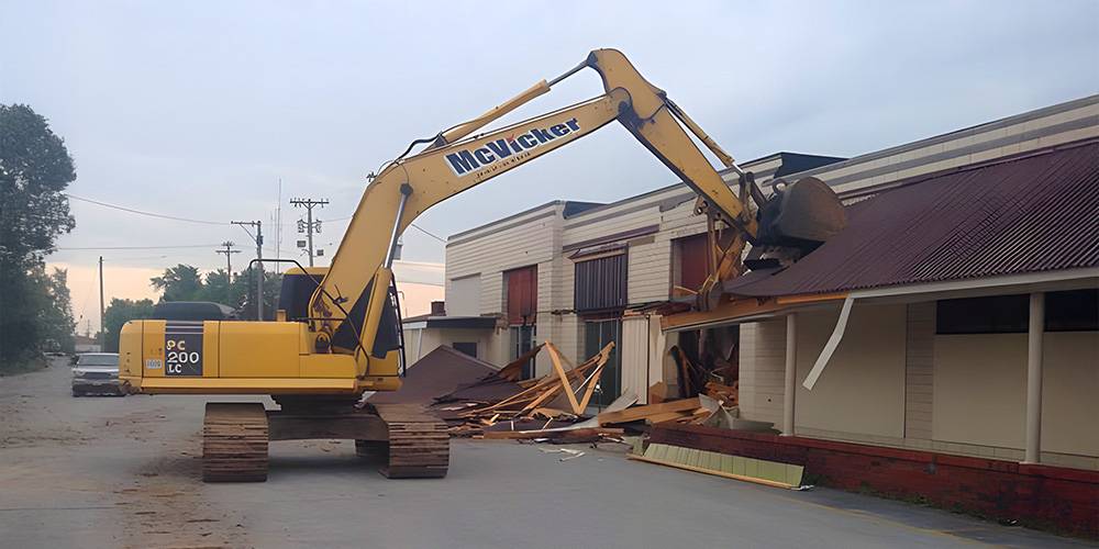 Excavator working at a Southern Illinois project site